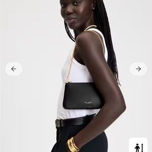 Kate Spade Black Wristlet with Gold Chain